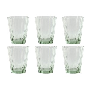 Set of glasses Home ESPRIT Green Crystal 280 ml (6 Units)