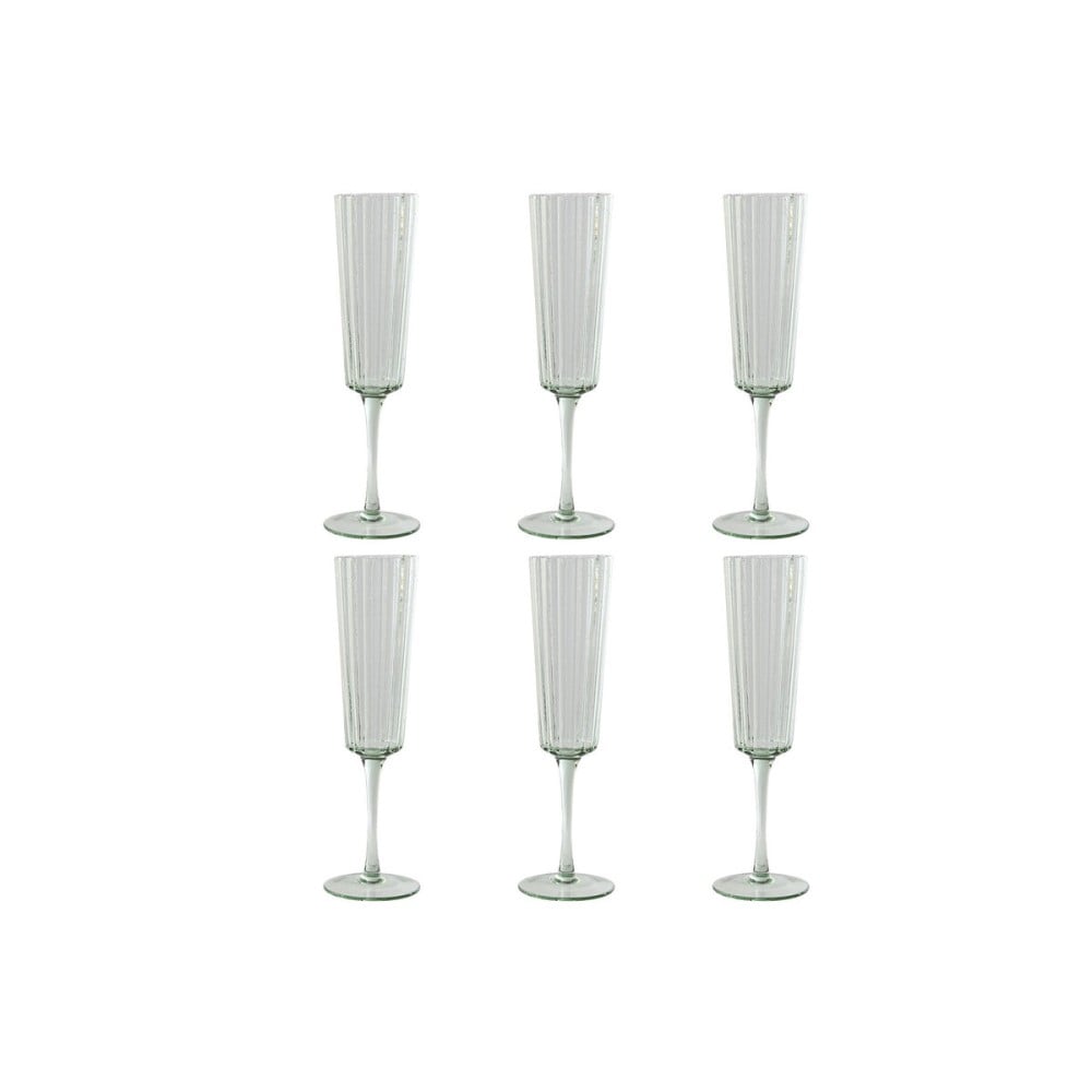 Set of cups Home ESPRIT Green Crystal 6 x 6 x 23,7 cm (6 Units)