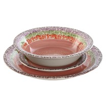 Tableware Home ESPRIT Pink Stoneware 27 x 27 x 2 cm 18 Pieces