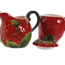 Milk jug and sugar bowl Home ESPRIT Red Stoneware 15 x 10 x 11 cm 2 Pieces