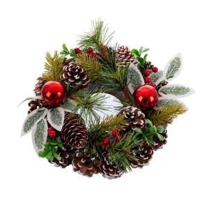 Couronne de Noël Rouge Vert Multicouleur Plastique Foam Ananas 22 x 22 cm