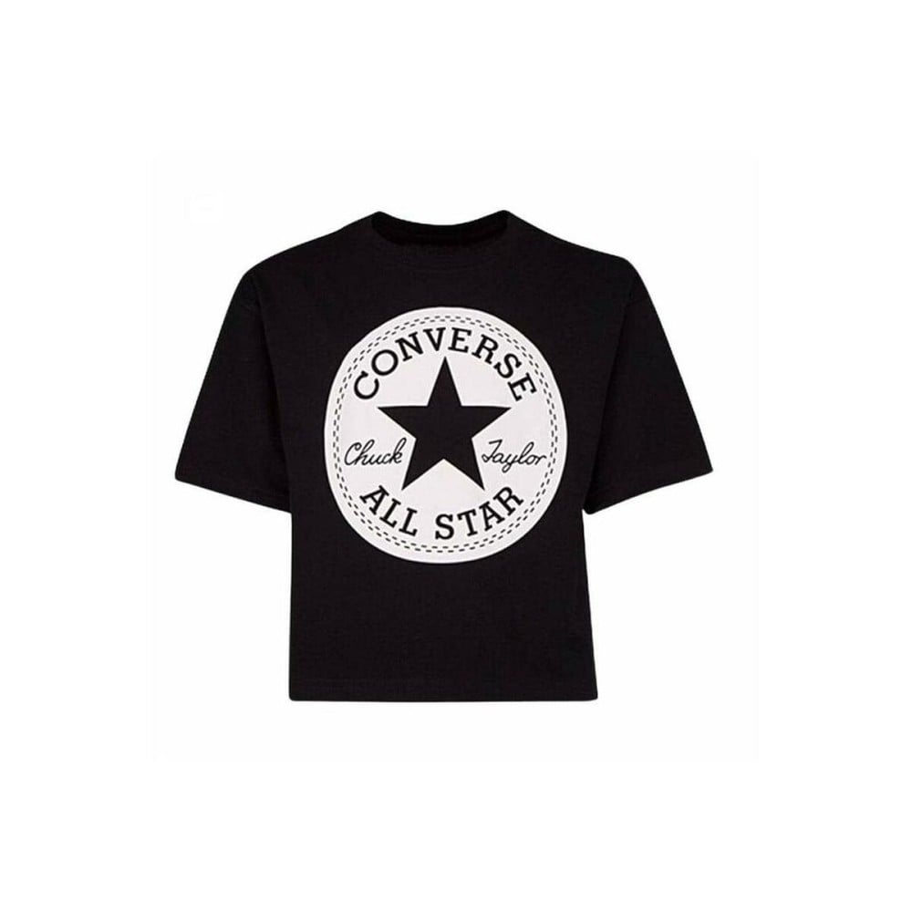 Kurzarm-T-Shirt für Kinder Converse Signature Chuck Patch Boxy Tee Schwarz