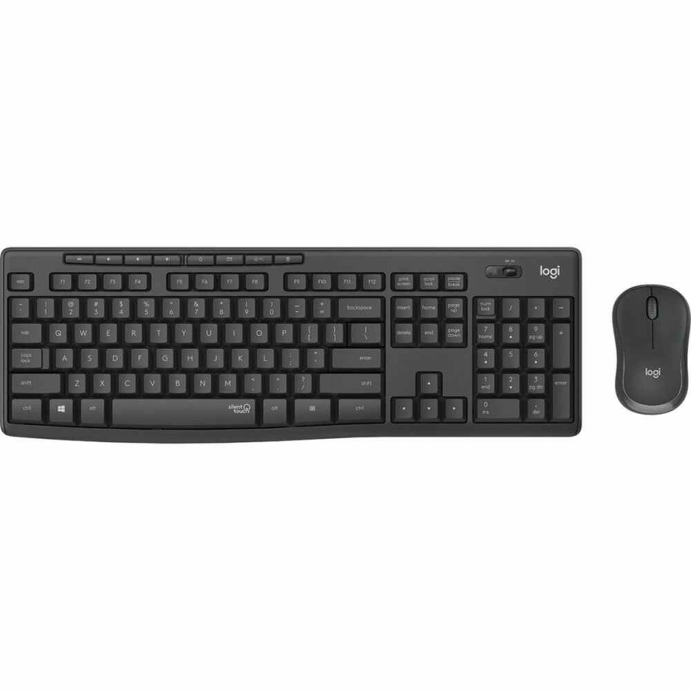 Keyboard and Wireless Mouse Logitech MK295 Black White Grey Portuguese