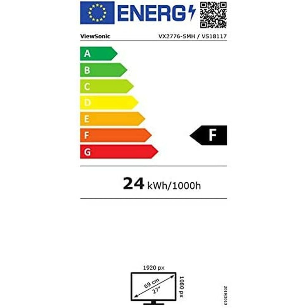 Écran ViewSonic VX2776-SMH 27" LED IPS LCD Flicker free 50 - 60 Hz 75 Hz