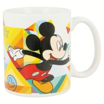 Henkelbecher Mickey Mouse Happy smiles Blau Rot aus Keramik 350 ml