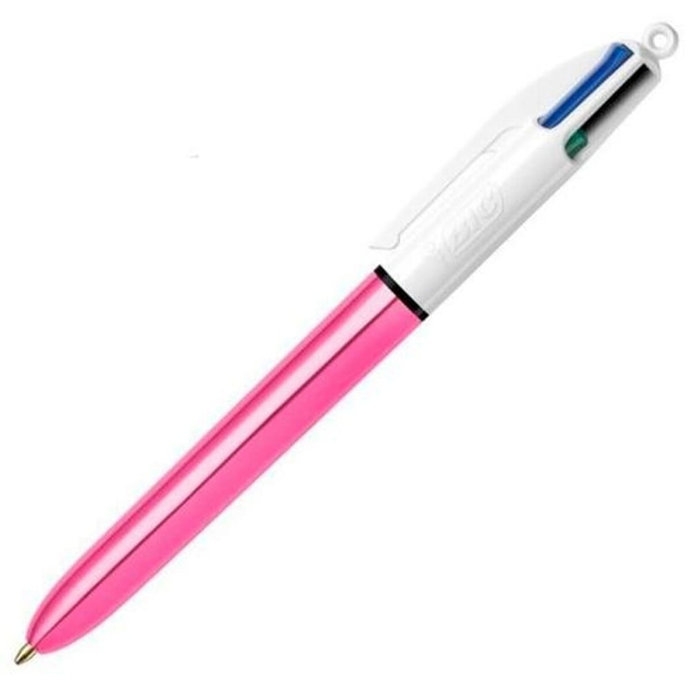 Pen Bic Shine Silver White Pink (12 Pieces)