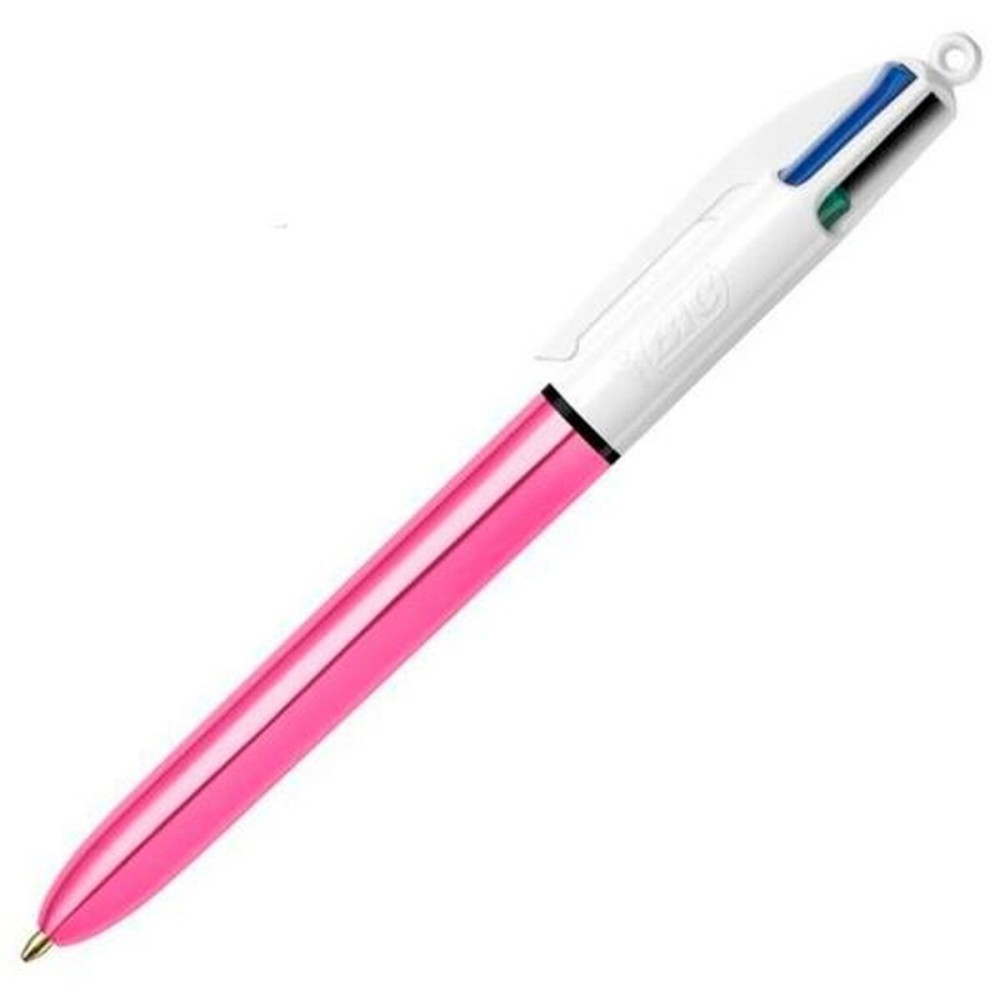 Stift Bic Shine Silver Weiß Rosa (12 Stücke)