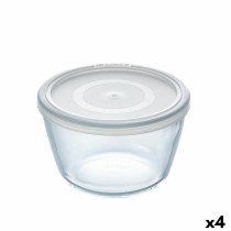 Panier-repas rond avec couvercle Pyrex Cook & Freeze 1,1 L 15 x 15 x 10 cm Transparent Silicone verre (4 Unités)