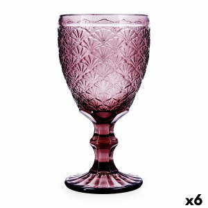 Wineglass Bidasoa Rose Moon Pink Glass 350 ml (6 Units)