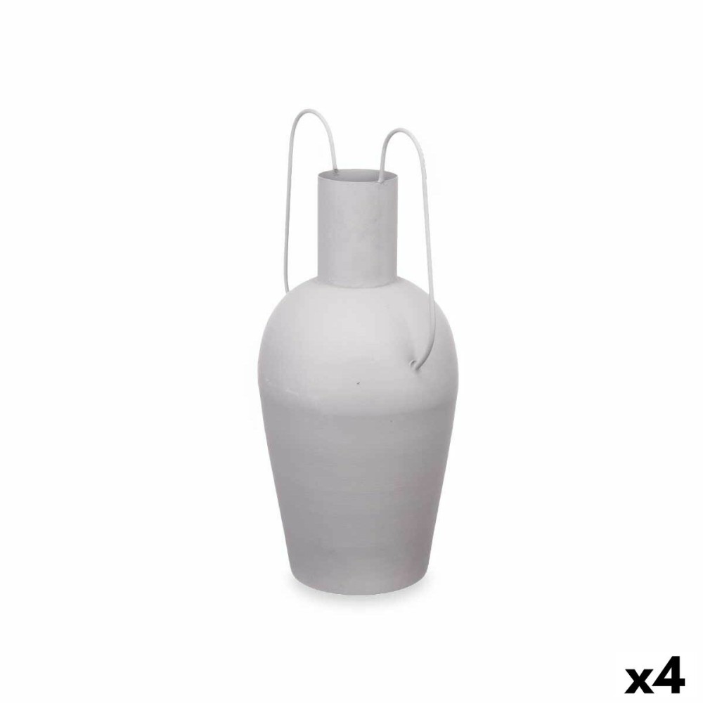 Vase Avec des poignées Gris Acier 24 x 45 x 18 cm (4 Unités)