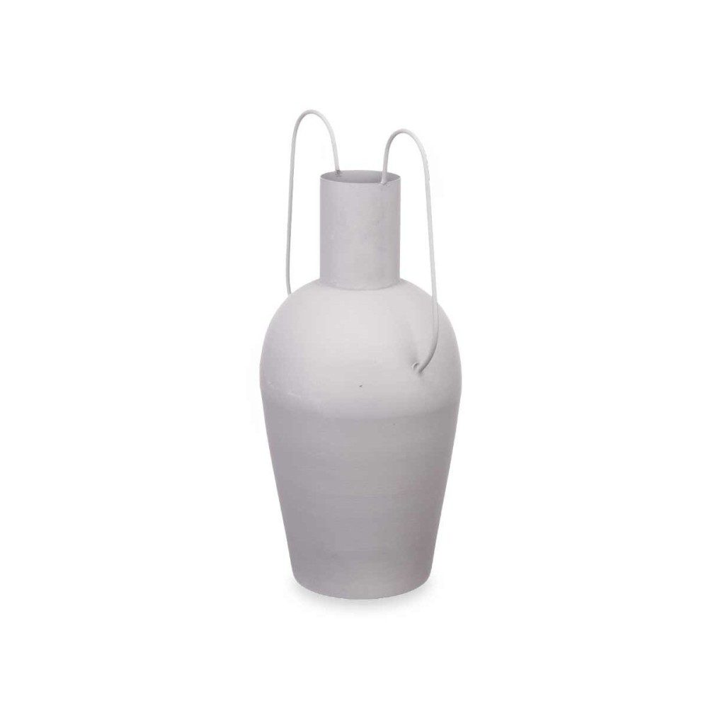 Vase With handles Grey Steel 24 x 45 x 18 cm (4 Units)