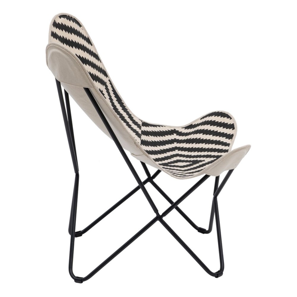 Armchair White Black 75 x 75 x 95 cm