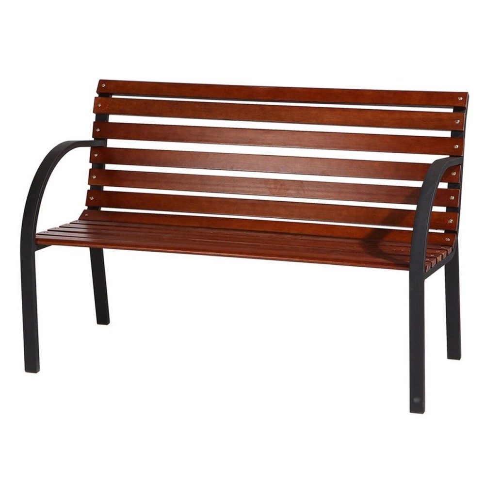 Banc 120 x 62 x 82 cm Bois Acier Noyer Jardin