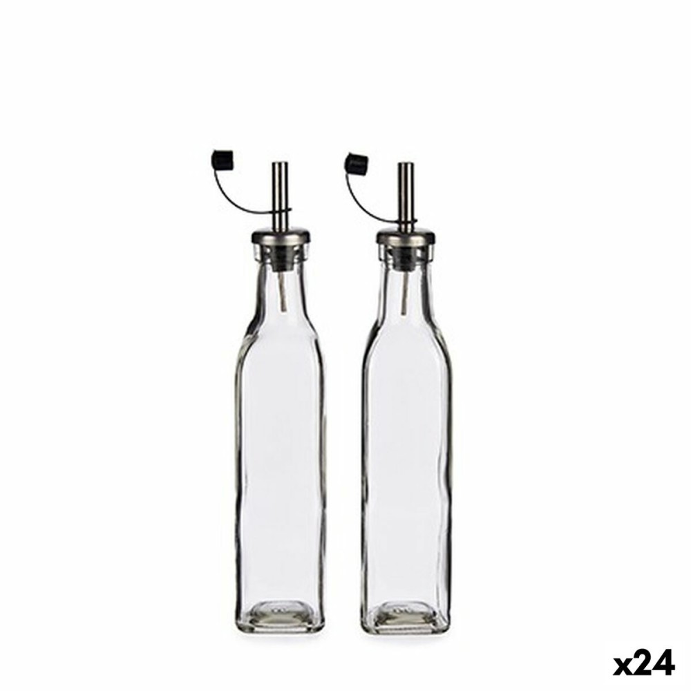 Oil and Vinegar Set Vivalto WJ7069-M Transparent Metal Glass Crystal Plastic 300 ml (24 Units)