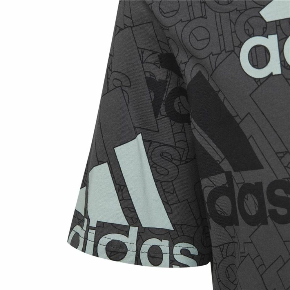 Kurzarm-T-Shirt für Kinder Adidas Brand Love  Schwarz