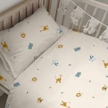 Parure de couette HappyFriday Mini Animals Multicouleur Lit de bébé 2 Pièces