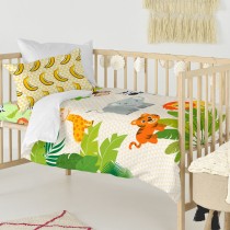 Duvet cover set HappyFriday Mr Fox Wild Multicolour Baby Crib 2 Pieces