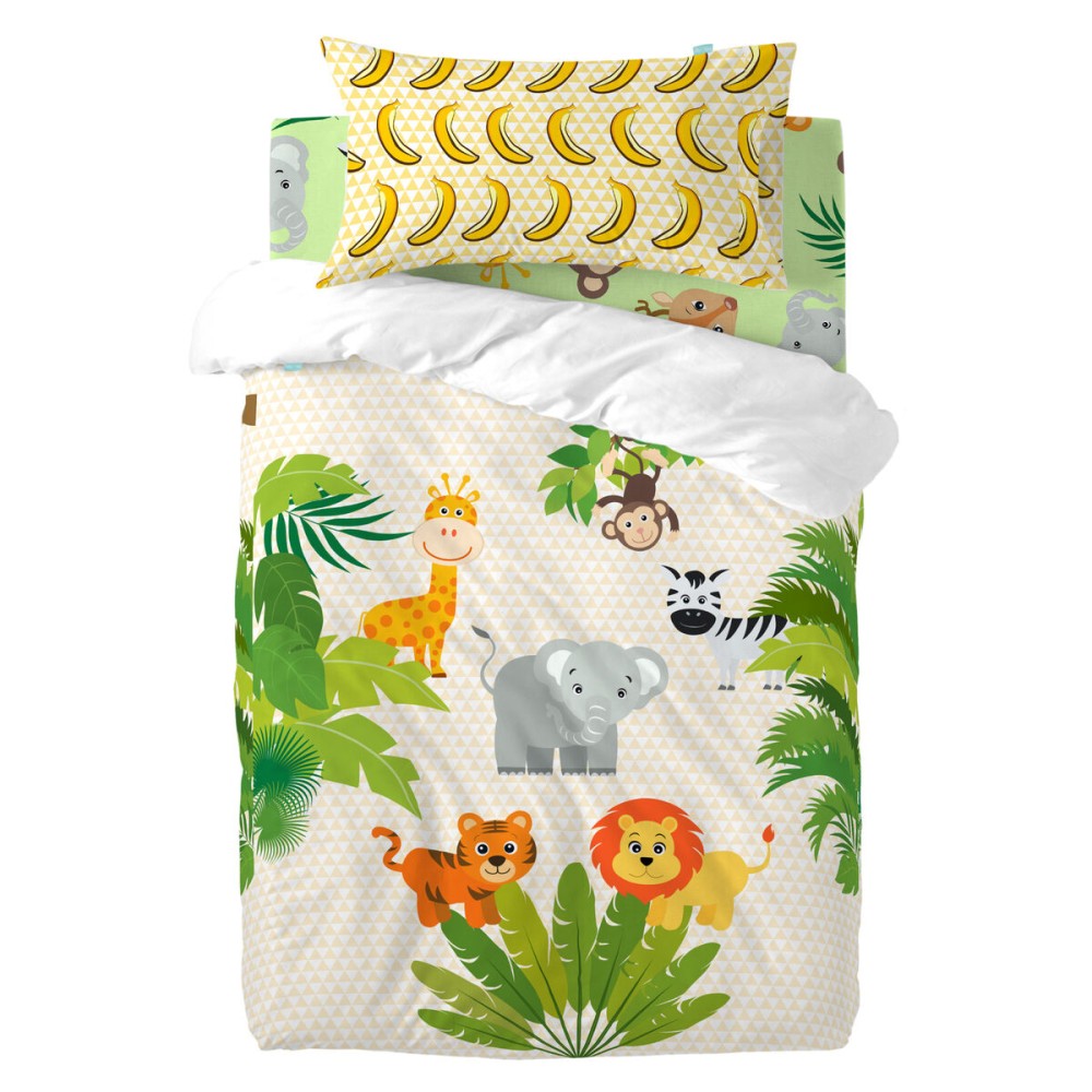 Duvet cover set HappyFriday Mr Fox Wild Multicolour Baby Crib 2 Pieces