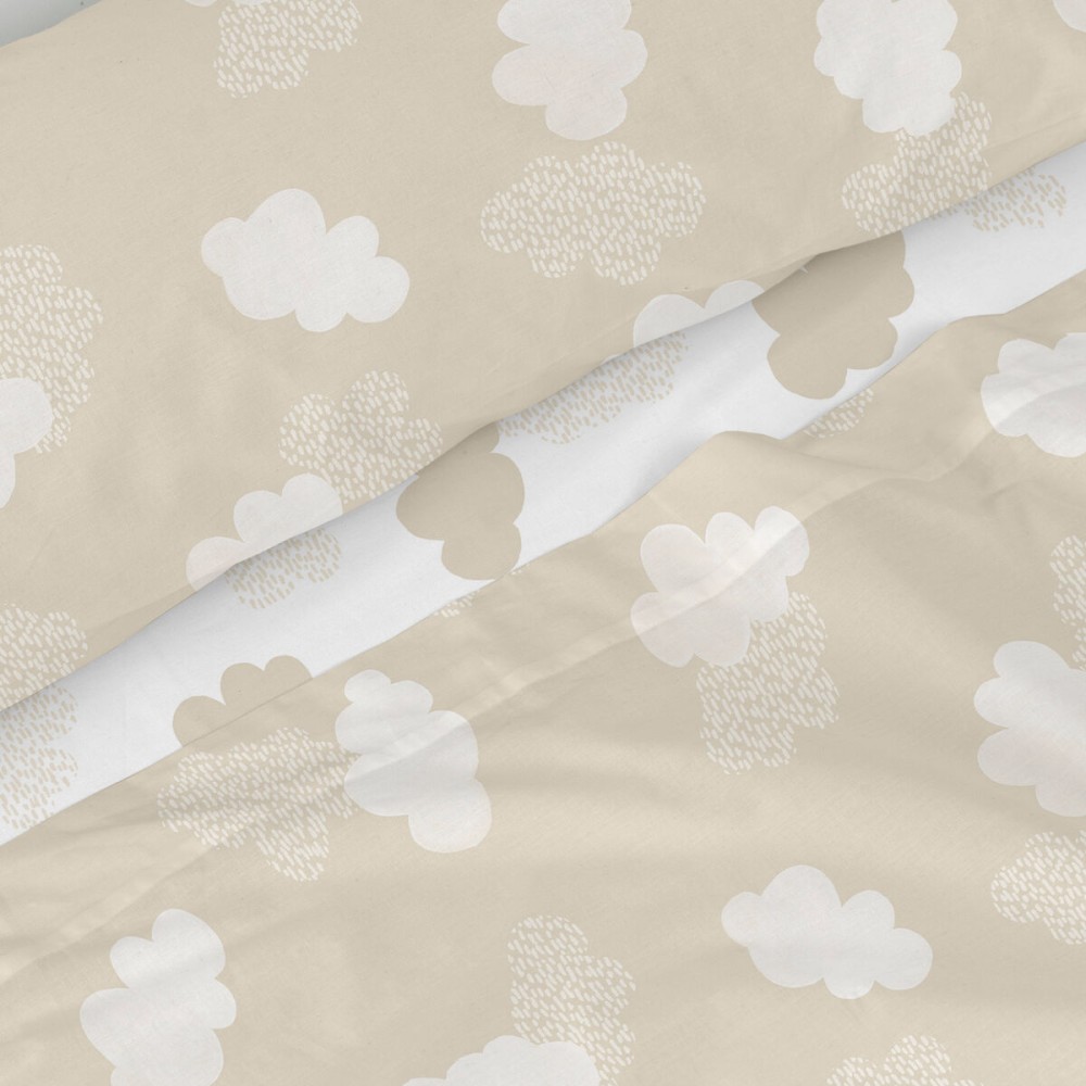 Bettwäsche-Set HappyFriday Basic Kids Clouds Beige Einzelmatratze 2 Stücke