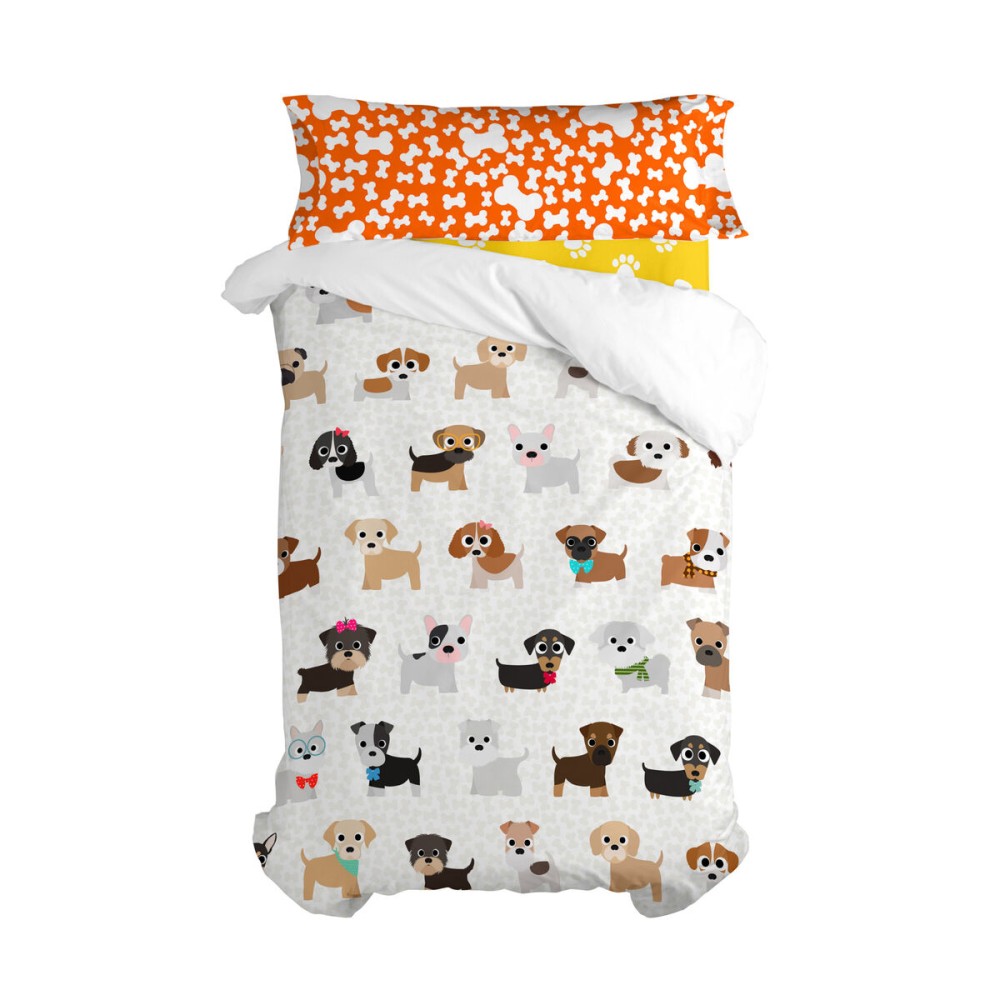 Duvet cover set HappyFriday Multicolour Single Dog 2 Pieces