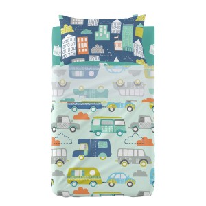 Jeu de draps HappyFriday Moshi Moshi Holidays  Multicouleur Lit de bébé 2 Pièces