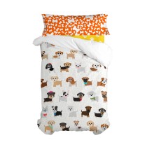 Duvet cover set HappyFriday Mr Fox Dogs Multicolour Single 2 Pieces