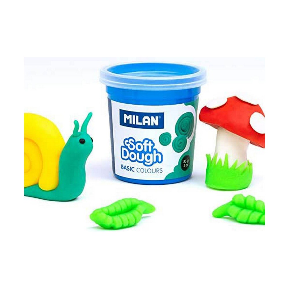 Modelling Clay Game Milan Soft dough 913510B Yellow Blue Multicolour 85 g Vegetable (10 Units)