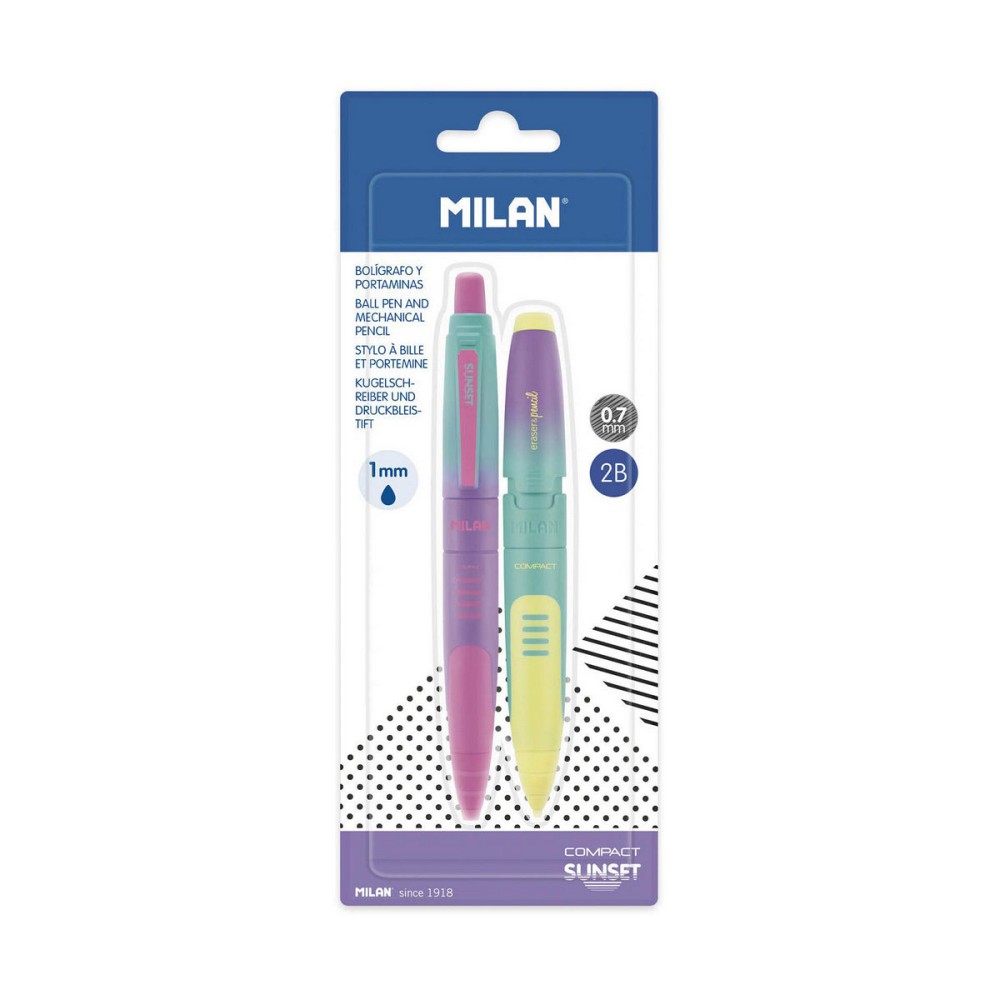 Set of Biros Milan Pen Yellow Blue