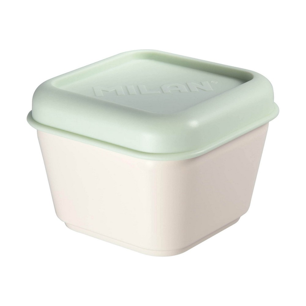 Panier-repas carré avec couvercle Milan Vert 330 ml 12 x 10 x 7 cm Plastique (1 Unité)