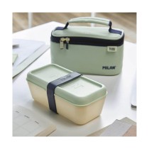 Rectangular Lunchbox with Lid Milan Green 750 ml Plastic