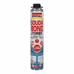 Mousse Soudal SoudaBond Turbo Polyuréthane Revolver 750 ml