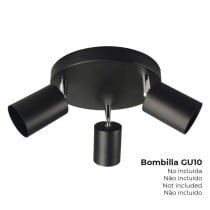 Ceiling Light EDM 32035 Black Metal 50 W Ø 20 x 9 x 14,6 cm GU10