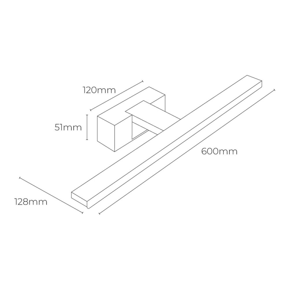 Wandleuchte EDM 32434 F 12 W 60 x 12,8 x 5,1 cm LED