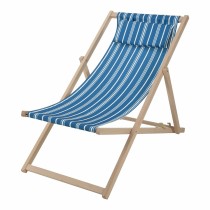 Chaise Pliante avec Repose-Tête Bois Tissu 97 x 56 x 85 cm