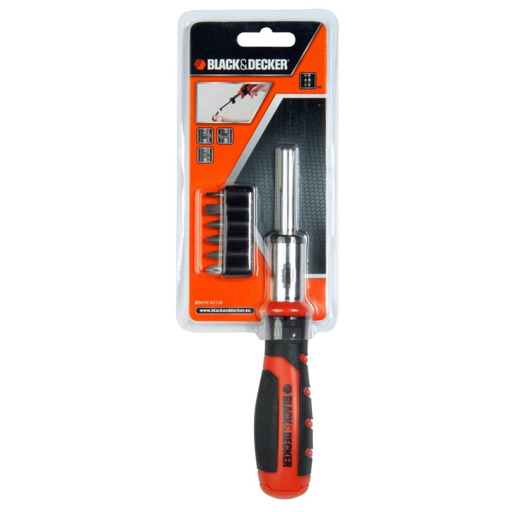 Bit set with screwdriver Black & Decker BDHT0-62129 6 Pieces