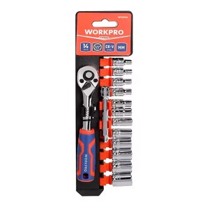 Socket set Workpro 1/4" 14 Pieces