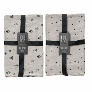 Table Runner Lifetime Black Light grey Printed Christmas 32 x 150 cm