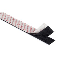 Doppelseitiges Klebeband Velcro Schwarz 20 mm x 25 m