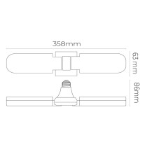 LED-Lampe EDM 98908 15 W E27 1521 Lm 35,5 x 6,3 x 8,6 cm Multidirektionales (6500 K)