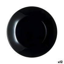 Assiette plate Luminarc Zelie Negro Noir verre Ø 25 cm (12 Unités)