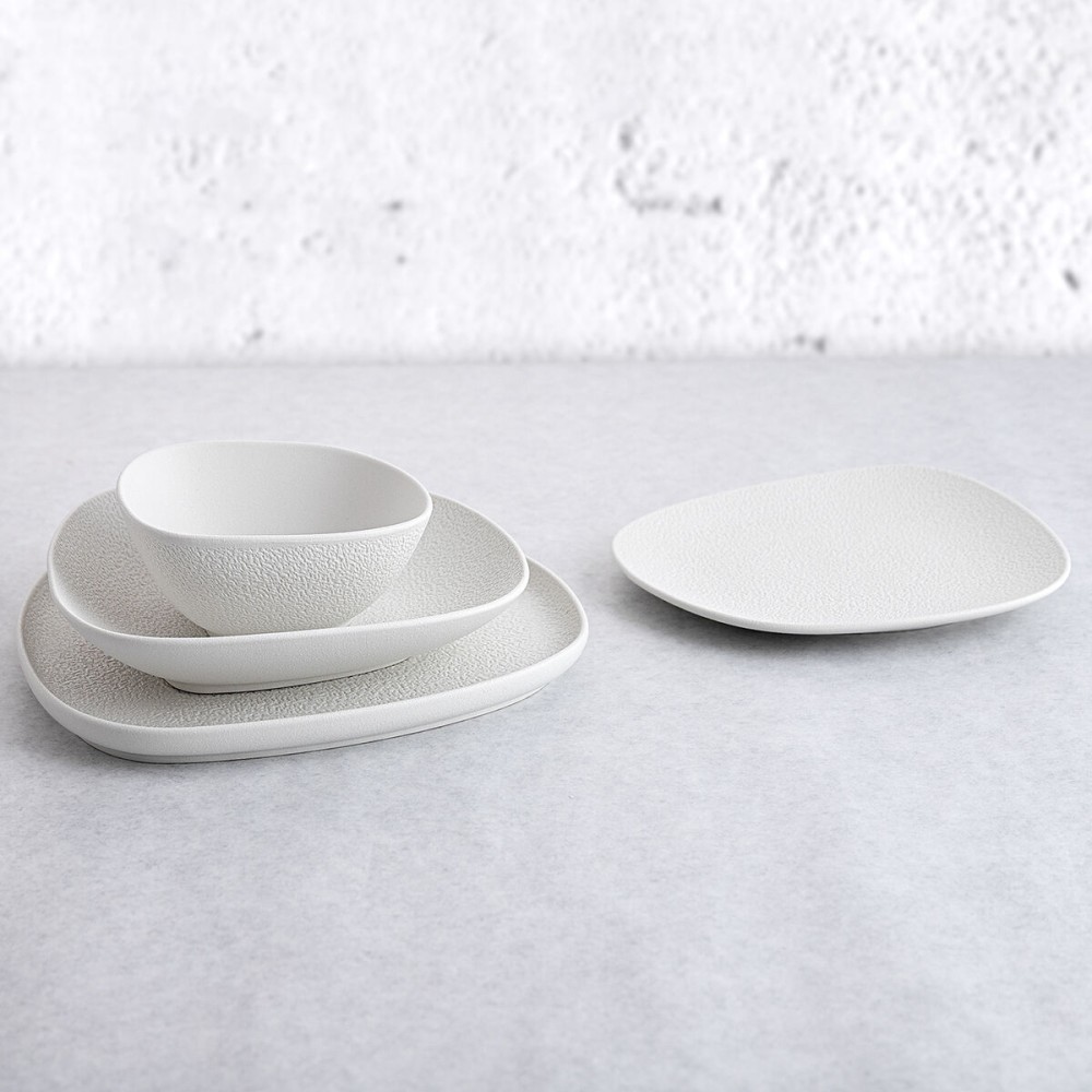 Assiette plate Bidasoa Fosil Blanc Céramique 26,3 x 25,5 x 2,4 cm (6 Unités)