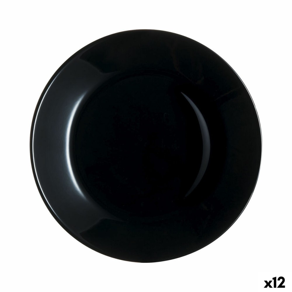 Dessert dish Luminarc Zelie Negro Black Glass Ø 18 cm (12 Units)