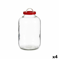 Jar Lid with handle Red polypropylene 8 L 20,5 x 33 x 20,5 cm (4 Units)