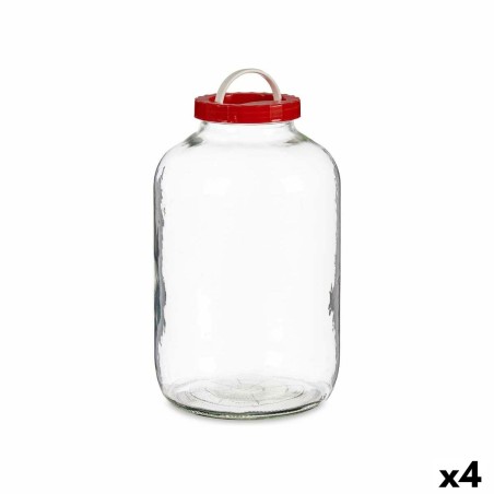 Jar Lid with handle Red polypropylene 8 L 20,5 x 33 x 20,5 cm (4 Units)