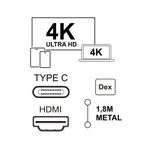 USB-C to HDMI Cable Silver HT LOGAN Black