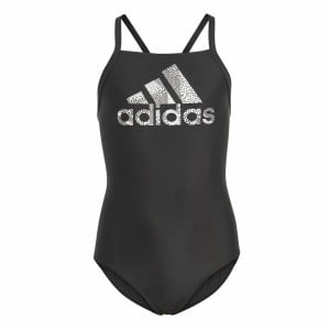 Badeanzug für Mädchen Adidas Big Logo Schwarz