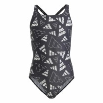 Maillot de Bain Fille Adidas Aop Bars Suit Gris