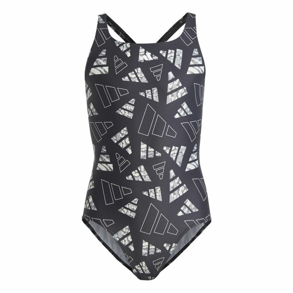 Swimsuit for Girls Adidas Aop Bars Suit Grey