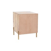 Nachttisch Home ESPRIT Weiß Braun Gold Eisen Mango-Holz 40 x 36 x 50 cm