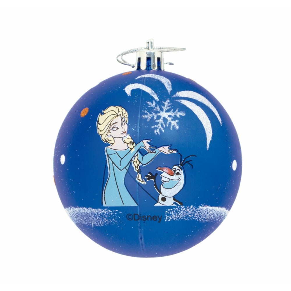 Weihnachtsbaumkugel Frozen Memories 6 Stück Blau Weiß Kunststoff (Ø 8 cm)